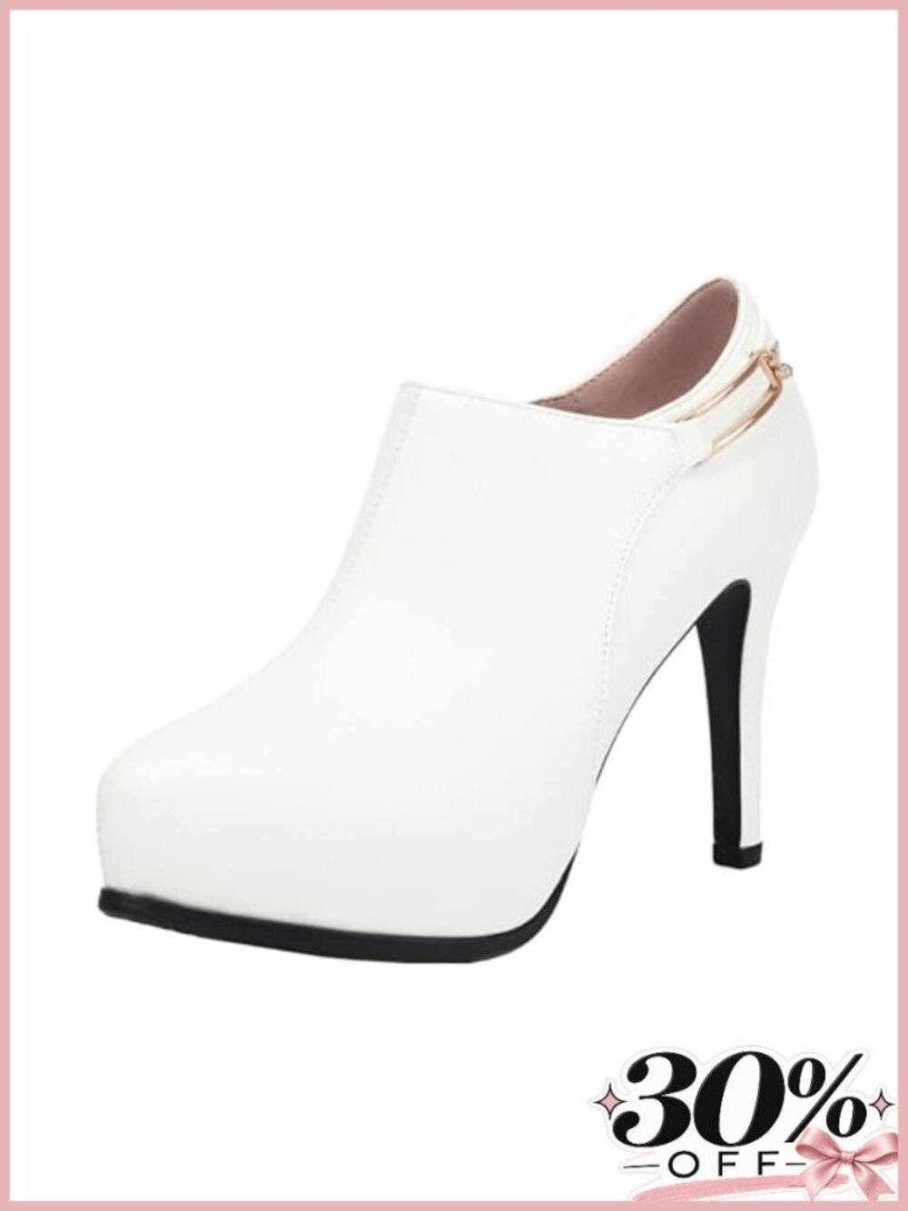 SHEMEE Women's Platform Stiletto High Heel Ankle Booties Thin Heels Pumps Side